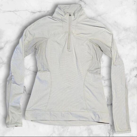 Lululemon Size 6 Stripe Run For Gold Quarter Zip - Picture 1 of 5